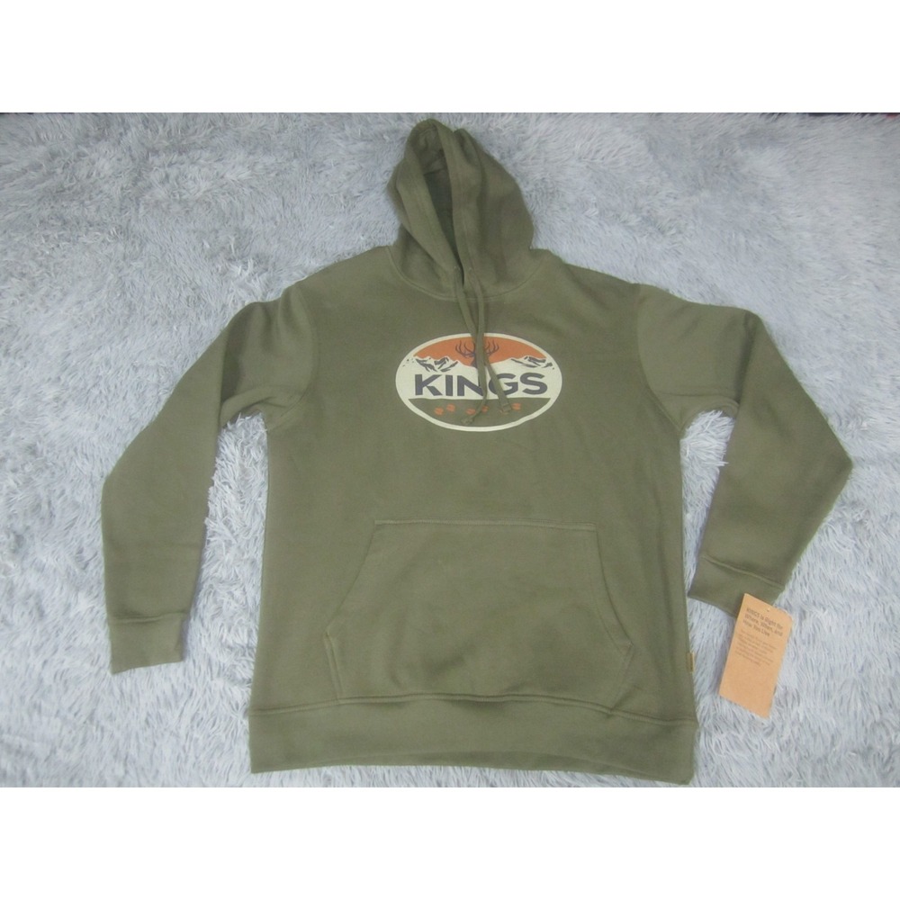 KINGS Hoodie Mens Large Green NWT Kangaroo Pockets Pullover Sweatshirt Hunting